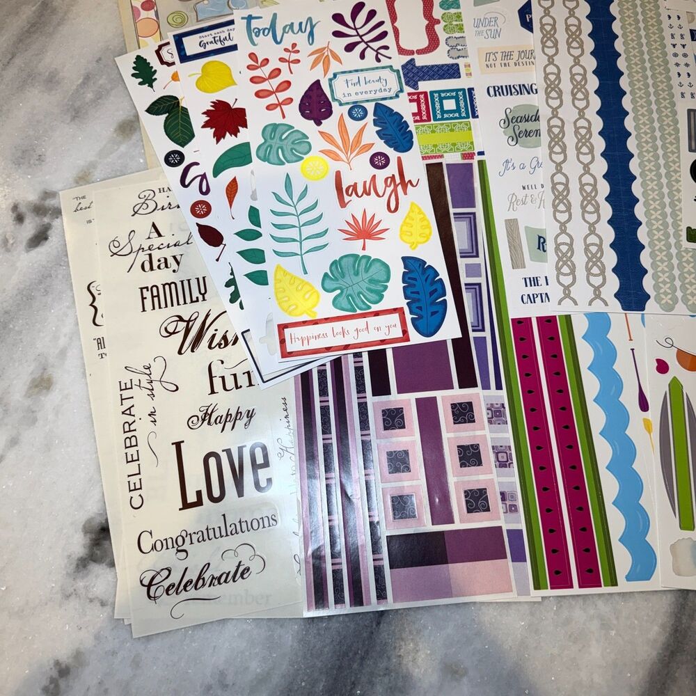 Creative Memories Lot of 50 Mixed New & Partial Sheets of Scrapbooking Stickers - Picture 2 of 7
